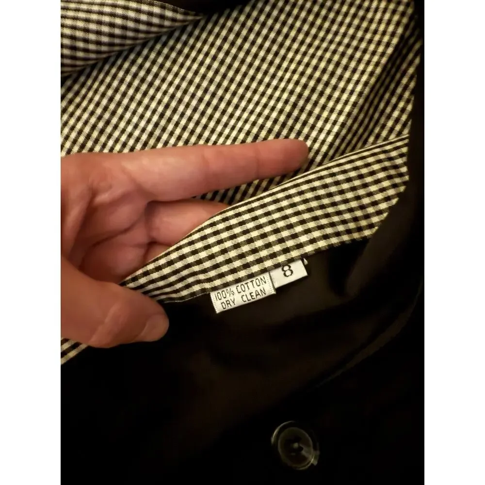 VTG Calvin Klein Classics Cotton Bomber Utility Black Grey Lined Jacket 8 - Picture 4 of 6